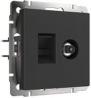 Розетка RJ45+TV Оконечная без рамки Werkel 1-м. черный матовый картинка